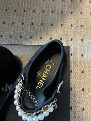 Colestore Chanel Mary Janes Lambskin, Patent calfskin, Faux Pearls Black  - 5