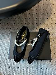 Colestore Chanel Mary Janes Lambskin, Patent calfskin, Faux Pearls Black  - 3