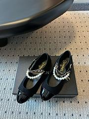 Colestore Chanel Mary Janes Lambskin, Patent calfskin, Faux Pearls Black  - 2