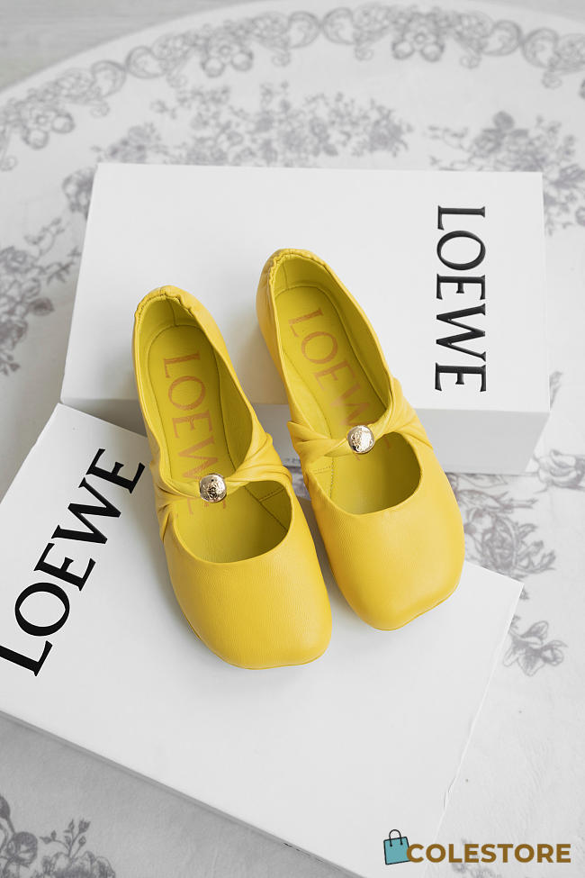 Colestore Loewe Pebble Soft Ballet Flats Yellow - 1