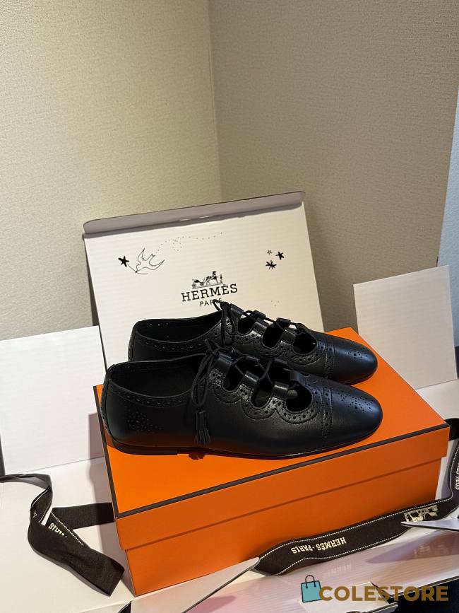 Colestore Hermes Ghillies Khea Shoes Black - 1