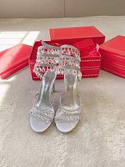 Colestore Rene Caovilla Spiral Crystal-Drop Silver Sandals / Heels - 1