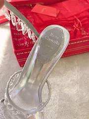 Colestore Rene Caovilla Spiral Crystal-Drop Silver Sandals / Heels - 6