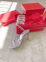 Colestore Rene Caovilla Spiral Crystal-Drop Silver Sandals / Heels - 4
