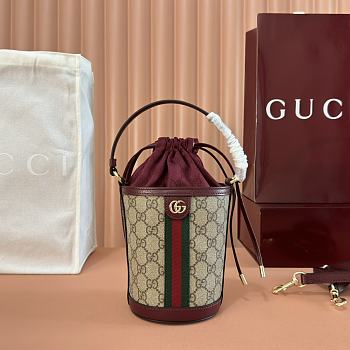 Colestore Gucci Ophidia Mini Bucket Bag Red 11.5x23x8cm