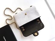 Colestore Chanel Flap Bag in White with Black Trim & Gold Hardware size 26cm - 6