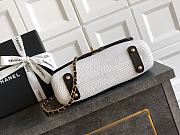 Colestore Chanel Flap Bag in White with Black Trim & Gold Hardware size 26cm - 5