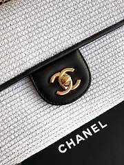 Colestore Chanel Flap Bag in White with Black Trim & Gold Hardware size 26cm - 3