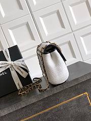 Colestore Chanel Flap Bag in White with Black Trim & Gold Hardware size 26cm - 2