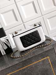 Colestore Chanel Flap Bag in White with Black Trim & Gold Hardware size 23cm - 3