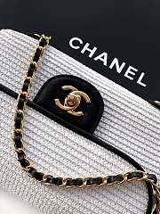 Colestore Chanel Flap Bag in White with Black Trim & Gold Hardware size 23cm - 2