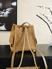 Colestore Chanel 25 Medium Backpack Suede & Gold Metal Beige 23x23x14cm - 3