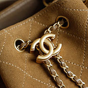 Colestore Chanel 25 Medium Backpack Suede & Gold Metal Beige 23x23x14cm - 2