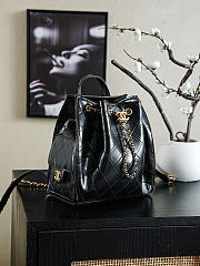 Colestore Chanel 25 Medium Backpack Lambskin & Gold Metal Black 23x23x14cm - 4
