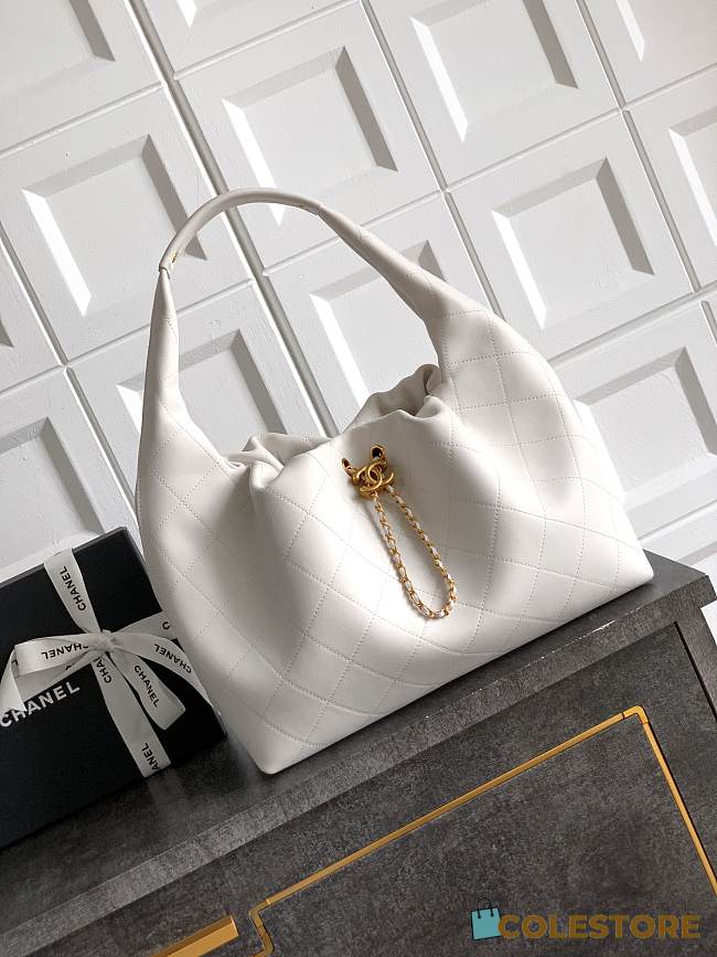 Colestore Chanel 26C Hobo Bag Soft Calfskin, White 35×14×45 cm - 1