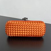 Colestore Bottega Veneta Orange Intrecciato Satin and Python Stretch Knot Clutch 25x10x5cm - 1
