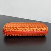 Colestore Bottega Veneta Orange Intrecciato Satin and Python Stretch Knot Clutch 25x10x5cm - 6