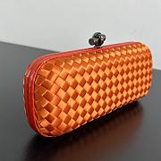Colestore Bottega Veneta Orange Intrecciato Satin and Python Stretch Knot Clutch 25x10x5cm - 4
