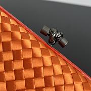 Colestore Bottega Veneta Orange Intrecciato Satin and Python Stretch Knot Clutch 25x10x5cm - 3