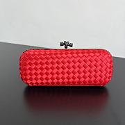 	 Colestore Bottega Veneta Red Intrecciato Satin and Python Stretch Knot Clutch 25x10x5cm - 1
