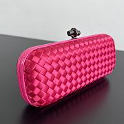 	 Colestore Bottega Veneta Pink Intrecciato Satin and Python Stretch Knot Clutch 25x10x5cm - 6