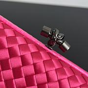 	 Colestore Bottega Veneta Pink Intrecciato Satin and Python Stretch Knot Clutch 25x10x5cm - 3
