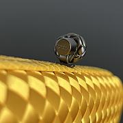 	 Colestore Bottega Veneta Yellow Intrecciato Satin and Python Stretch Knot Clutch 25x10x5cm - 4