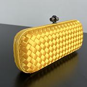 	 Colestore Bottega Veneta Yellow Intrecciato Satin and Python Stretch Knot Clutch 25x10x5cm - 2