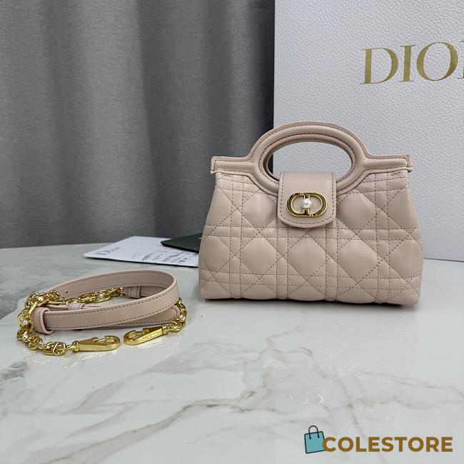 Colestore Dior Jolie Mini Bag with Top Handle Powder Pink Lambskin with Cannage Motif 18.5 x 13 x 8.5cm - 1
