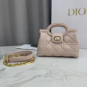 Colestore Dior Jolie Mini Bag with Top Handle Powder Pink Lambskin with Cannage Motif 18.5 x 13 x 8.5cm - 1