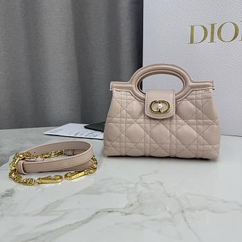 Colestore Dior Jolie Mini Bag with Top Handle Powder Pink Lambskin with Cannage Motif 18.5 x 13 x 8.5cm