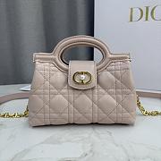 Colestore Dior Jolie Mini Bag with Top Handle Powder Pink Lambskin with Cannage Motif 18.5 x 13 x 8.5cm - 2