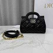 Colestore Dior Jolie Mini Bag with Top Handle Black Lambskin with Cannage Motif 18.5 x 13 x 8.5cm - 1