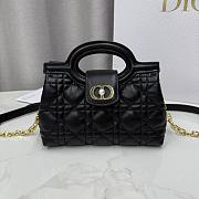 Colestore Dior Jolie Mini Bag with Top Handle Black Lambskin with Cannage Motif 18.5 x 13 x 8.5cm - 2