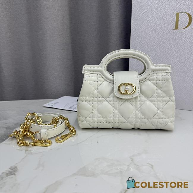 Colestore Dior Jolie Mini Bag with Top Handle Latte Cannage Lambskin with Cannage Motif 18.5 x 13 x 8.5cm - 1