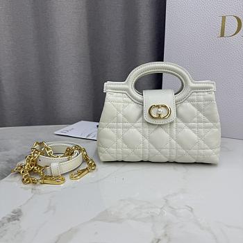 Colestore Dior Jolie Mini Bag with Top Handle Latte Cannage Lambskin with Cannage Motif 18.5 x 13 x 8.5cm