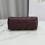 Colestore Dior Jolie Mini Bag with Top Handle Burgundy Lambskin with Cannage Motif 18.5 x 13 x 8.5cm - 5