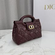 Colestore Dior Jolie Mini Bag with Top Handle Burgundy Lambskin with Cannage Motif 18.5 x 13 x 8.5cm - 4