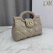 Colestore Dior Jolie Mini Bag with Top Handle Taupe Lambskin with Cannage Motif 18.5 x 13 x 8.5cm - 5