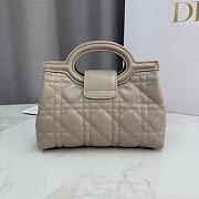 Colestore Dior Jolie Mini Bag with Top Handle Taupe Lambskin with Cannage Motif 18.5 x 13 x 8.5cm - 3