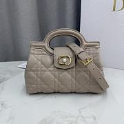 Colestore Dior Jolie Mini Bag with Top Handle Taupe Lambskin with Cannage Motif 18.5 x 13 x 8.5cm - 2