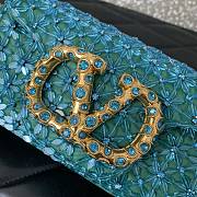 Colestore Valentino Garavani Locò Small Embroidered Shoulder Bag With Jewel Logo Turquoise/Emerald 20x11x5cm - 4