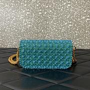Colestore Valentino Garavani Locò Small Embroidered Shoulder Bag With Jewel Logo Turquoise/Emerald 20x11x5cm - 2