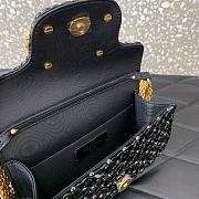 Colestore Valentino Garavani Locò Small Embroidered Shoulder Bag With Jewel Logo Black 20x11x5cm - 6