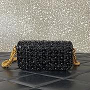 Colestore Valentino Garavani Locò Small Embroidered Shoulder Bag With Jewel Logo Black 20x11x5cm - 5
