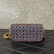 Colestore Valentino Garavani Locò Small Embroidered Shoulder Bag With Jewel Logo Amethyst/Cloudy Blue 20x11x5cm - 4