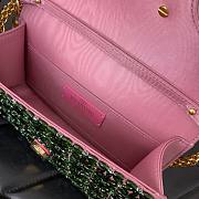 	 Colestore Valentino Garavani Locò Small Embroidered Shoulder Bag With Jewel Logo Emerald/Rhododendron 20x11x5cm - 6