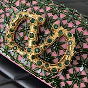 	 Colestore Valentino Garavani Locò Small Embroidered Shoulder Bag With Jewel Logo Emerald/Rhododendron 20x11x5cm - 5