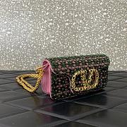 	 Colestore Valentino Garavani Locò Small Embroidered Shoulder Bag With Jewel Logo Emerald/Rhododendron 20x11x5cm - 4