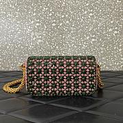	 Colestore Valentino Garavani Locò Small Embroidered Shoulder Bag With Jewel Logo Emerald/Rhododendron 20x11x5cm - 3